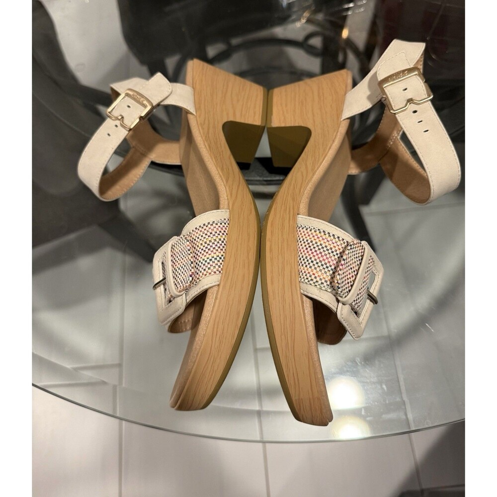 Dr. Scholl's Beige/Tan Wedge Strappy Ankle Strap Buckle Sandals US 11 EU 42 - Picture 5 of 6